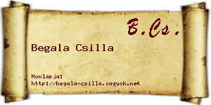 Begala Csilla névjegykártya